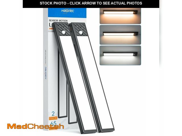 Lot 74-12973077 - HIBOITEC 65 LED Motion Sensor Lights Indoor, Dimmable Under Cabinet Lighting, 2500mAh Rechargeable W...