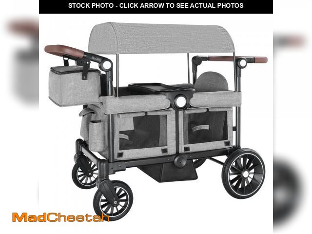 Lot 74-12144724 - AILEEKISS Collapsible Wagon Stroller for 2 Toddlers with Adjustable Canopy, 44 Pounds, Grey - UNUSED