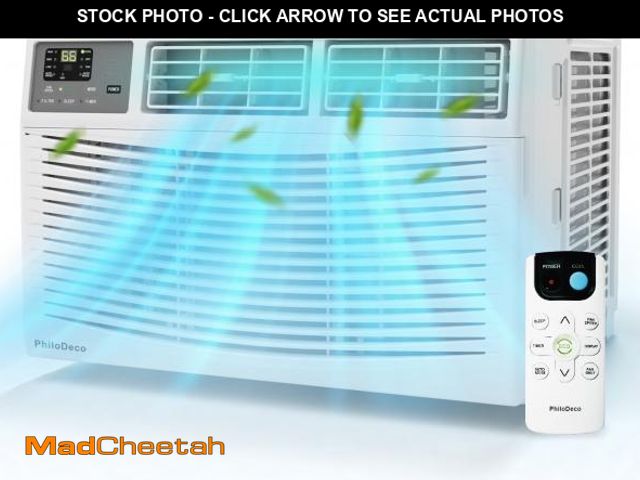 Lot 74-12490641 - PhiloDeco 8000 BTU Window Air Conditioner 350 Sq. ft. Intelligent, LED Display Screen, with Remote C...