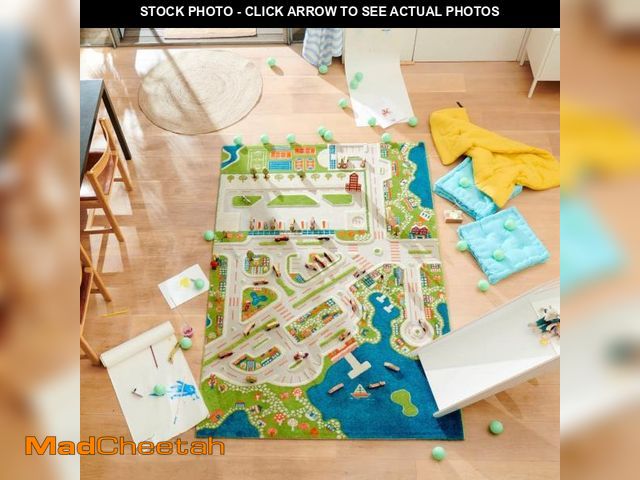 Lot 74-12428194 - IVI Mini City Thick 3D Educational Play Mat Rug for Bedroom or Playroom, 86'L x 59'W, Non-Toxic Safe...