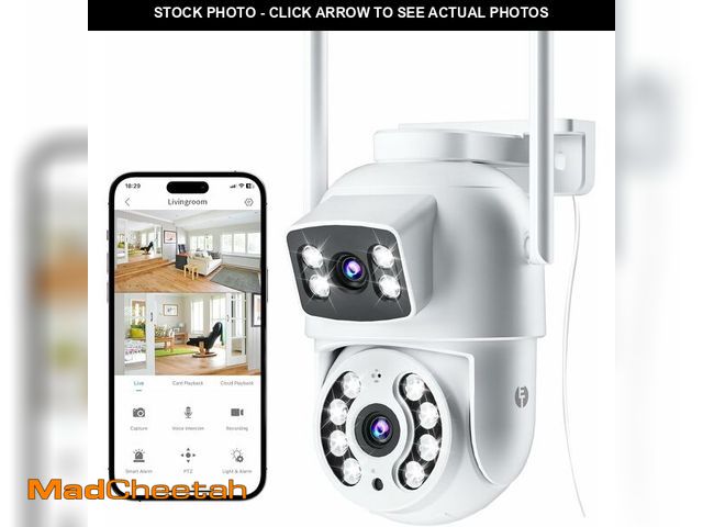 Lot 74-12677202 - E T EASYTAO Dual Lens 2.4GHz WiFi Security Camera for Indoor, 360ÃÂ° Pan/Tilt, Motion Tracking, Nig...