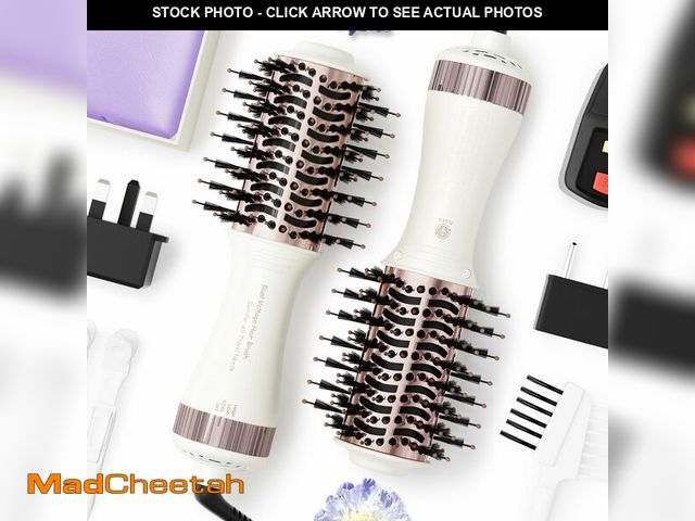 Lot 74-13631061 - Travel Dual Voltage Hair Dryer Brush 4-IN-1 Portable Mini Hot Air Blow Dryer Straightener &amp; Curl...