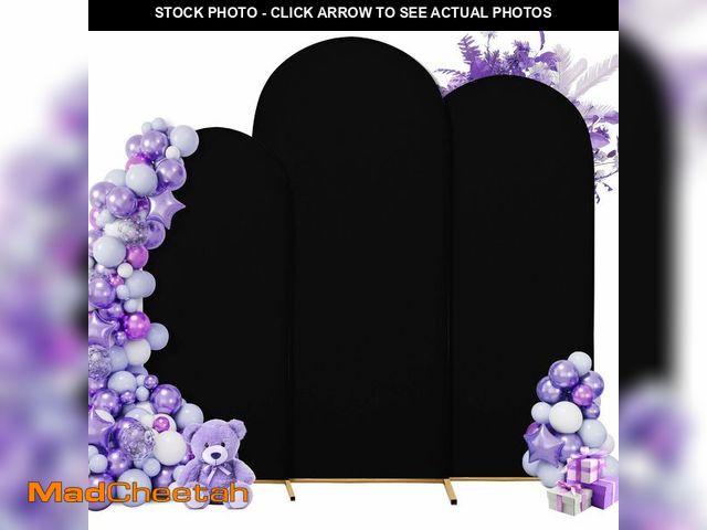 Lot 74-14153300 - SUKAIKEQA 3-Piece Arch Cover Bundle Ã¢â¬â 7.2FT, 6.6FT &amp; 6FT Stretch Spandex Backdrop Set Ã¢â...