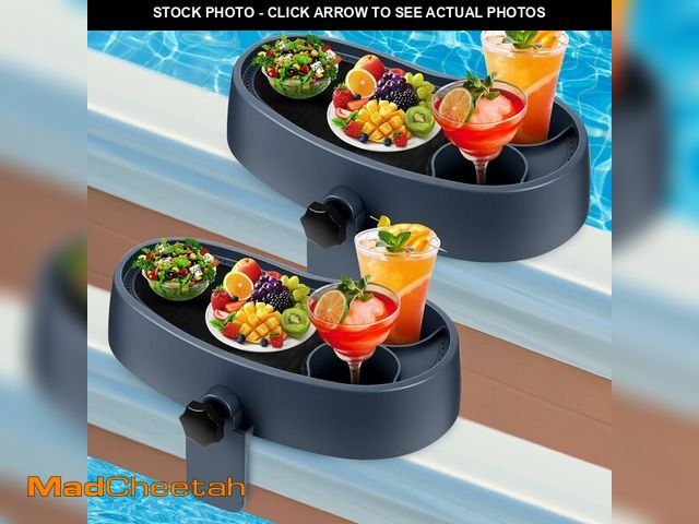 Lot 74-14267508 - Geelin 2 Pcs Hot Tub Table Tray, Adjustable Aboveground Bathtub Tray with 2 Cup Holder, Between 2'' ...
