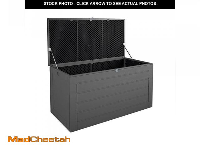 Lot 74-12538801 - Cosco Outdoor Living 88180BGY1E Cosco Outdoor Patio Storage, Extra Large, 180 Gallons, Charcoal Deck...