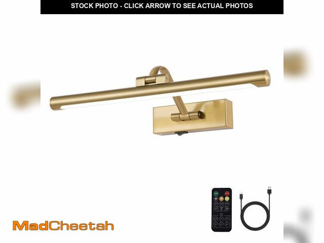 Lot 74-13524988 - Wireless Picture Lights for Wall Battery Operated Brass Art Light for Paintings with Remote 3CCT Dim...