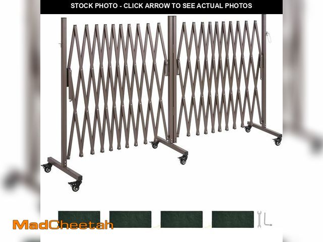 Lot 74-14068450 - VEVOR Double Expandable Barricades, 27FT Expandable Safety Barrier, 0-180 degree Rotatable Mobile Ba...