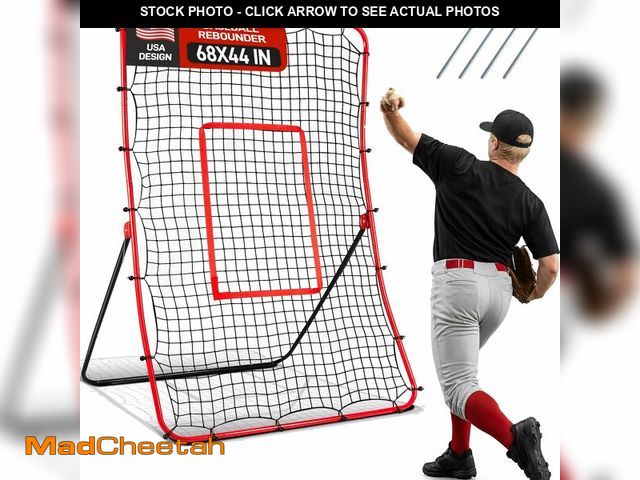 Lot 74-14264903 - Baseball Rebounder &amp; Pitchback Net, 5 Angle Adjustable Simulate Grounder and Fly Ball Pitch Trai...