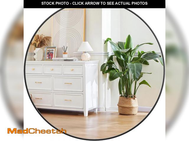 Lot 74-12399292 - Round Mirror, 32 inch Circle Mirror, HD Eco-Friendly Round Bathroom Mirror for Over Sink, Big Matte ...