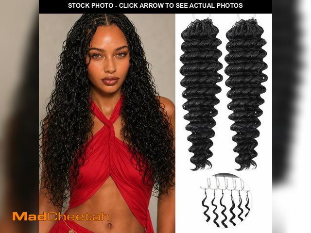 Lot 74-14211278 - Mibeke Miracle Knots Crochet Human Hair for Black Women,18 Inch 50g Pre-Separated Invisible Deep Wav...