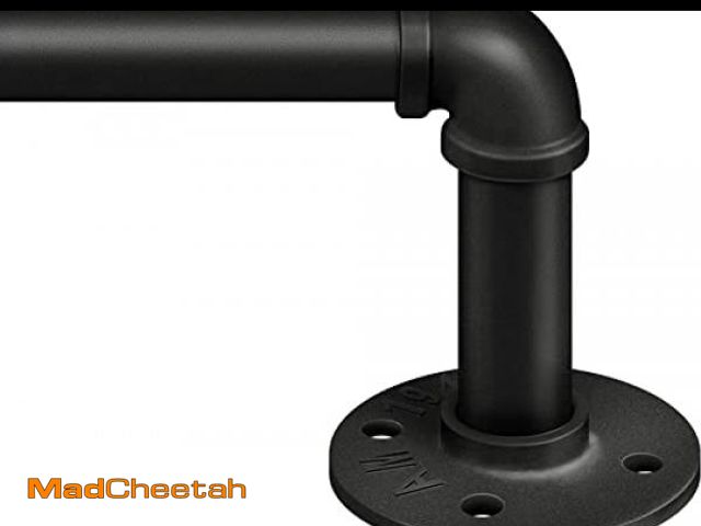 Lot 74-12334145 - Zeerobee Curtain Rods for Windows 66 to 120, 1 Inch Industrial Wrap Around Black Curtain Rod, Indoor...