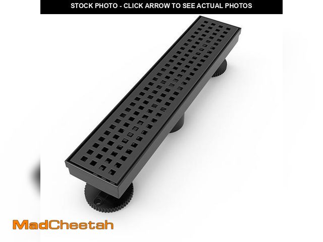 Lot 74-11558759 - WEBANG 12 Inch Linear Shower Drain Rectangular Floor Drain with Accessories Square Hole Pattern Cove...