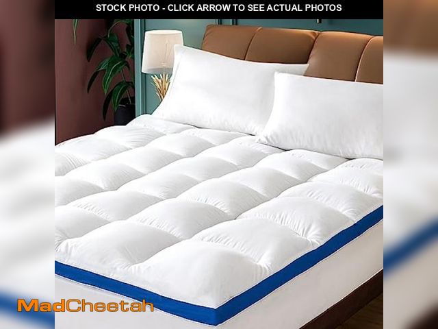 Lot 74-8697008 - (DIRTY) CYMULA King Mattress Topper Quilted Fitted Mattress Pad Cooling Pillow Top Mattress Cover Br...