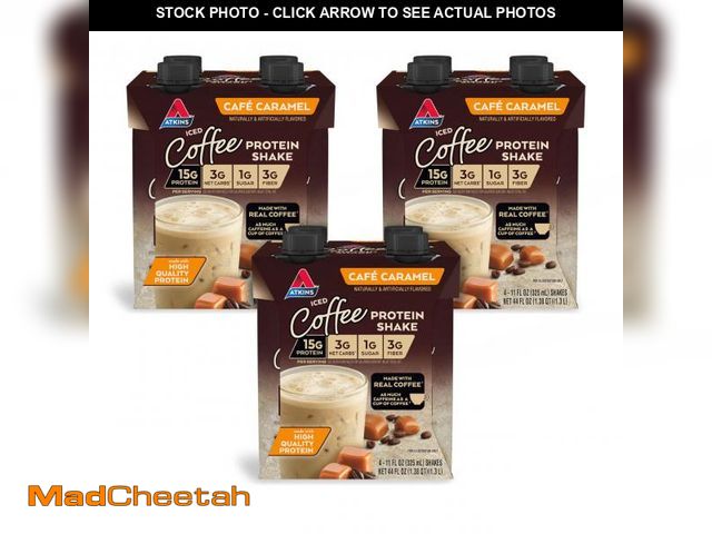 Lot 74-12393654 - Atkins CafÃ Caramel Iced Coffee Flavored Protein Shake, High Protein Shake, Low Glycemic, Low Carb ...