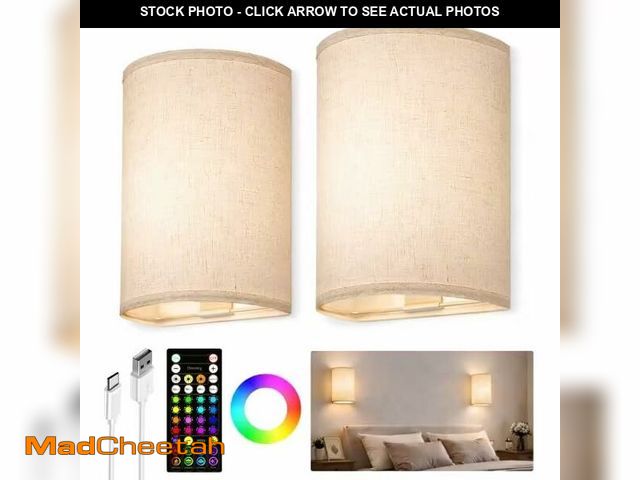 Lot 74-14059166 - EZVALO Battery Operated Wall Sconce, Rechargeable Wall Sconces Set of Two with Remote, 3 Color &amp;...