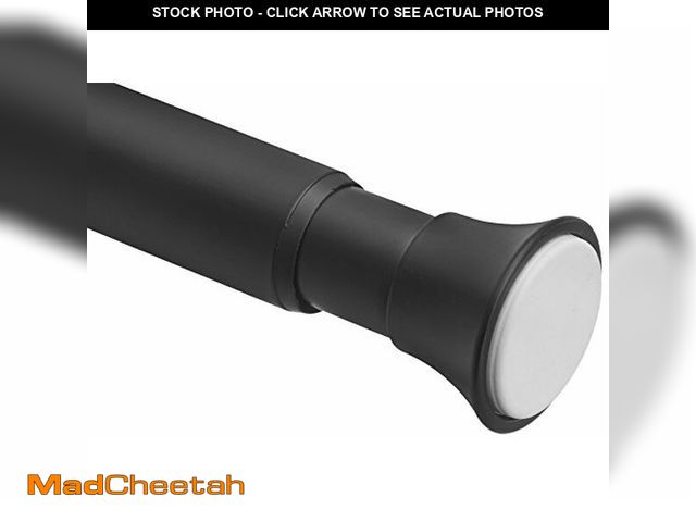 Lot 74-12759872 - Basics Adjustable Sturdy Spring Tension Curtain Rod, No Drilling/No Holes, 54-90", Black, Classic Fi...