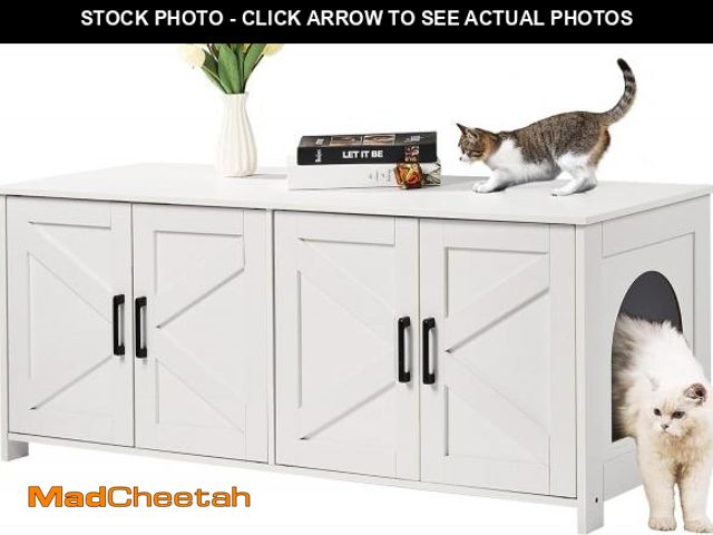 Lot 74-12399424 - VEVOR Cat Litter Box Enclosure for 2 Cats, Litter Box Furniture Hidden with Double Rooms, Wooden Cat...
