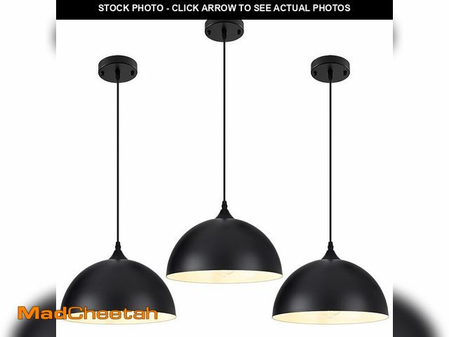 Lot 74-14430514 - PINDODO Black Pendant Light,11.8" Industrial Dome Pendant Lights Kitchen Island,Adjustable Farmhouse...