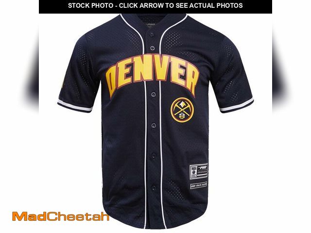 Lot 74-13454977 - Pro Standard Mens NBA Denver Nuggets MESH Button Down MESH TOP Midnight Navy 3XL - UNUSED