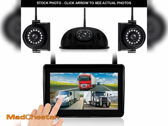 Lot 74-12967419 - WOOCARTY 3-Camera Wireless RV Backup System, 7" 1080P Touch Screen with 1 Rear Camera for Furrion Pr...