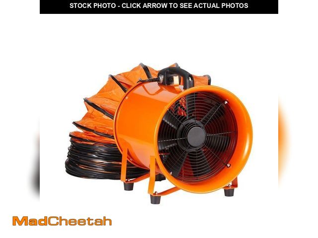 Lot 74-14467356 - SKYSHALO Portable Ventilator 12 in. 2 Speeds Heavy Duty Blower Fan in Orange with 33ft. Duct Hose 56...