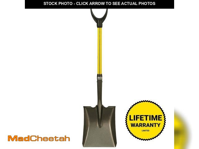 Lot 74-12773631 - Nupla 30 in. Classic Fiberglass D-Grip Handle and Industrial Grade 14-Gauge Steel Blade Square Point...