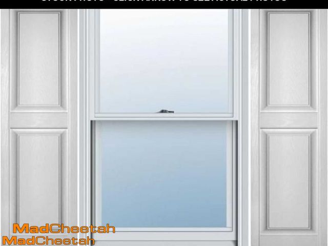 Lot 74-12053839 - Ekena Millwork Lifetime Vinyl LP2S14X05100WH Standard Two Equal Panel Vinyls, Raised Panel Vinyl Shu...