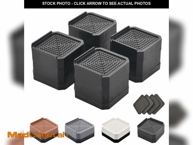 Lot 74-13959944 - EclatBain Bed Risers Furniture Risers Heavy-Duty Rectangular Adjustable Block Lift to 3 inches and 4...