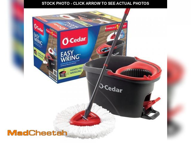 Lot 74-12492924 - O-Cedar EasyWring Microfiber Spin Mop with Bucket System - USED