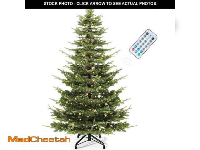 Lot 74-13655193 - YITAHOME 6.5ft Prelit Aspen Fir Christmas Tree with Remote Control, Crystal-Decorated Prelit Christm...
