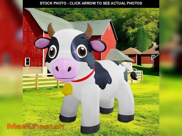 Lot 74-14210978 - Lulu Home 6FT Inflatable Cow Decoration, Giant Blow Up Dairy Cattle with Built-in LED Lights, Air-Bl...