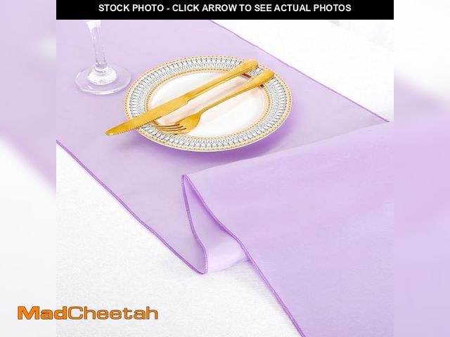 Lot 74-12396936 - ShinyBeauty Light Purple Table Runner 10 Pack 12X108-Inch Birthday Table Runner Lavender Satin Table...