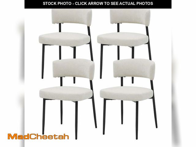 Lot 74-13816572 - (MISSING HARDWARE) EDX Dining Chairs Set of 4, Mid Century Modern Chair Round Upholstered Curved Bac...