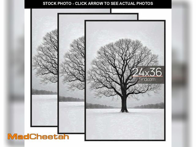Lot 74-14286472 - Sindcom 24x36 Picture Frames, Gallery Wall Poster Frames Set of 3, Black - UNUSED