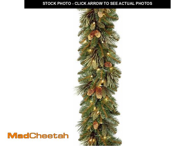 Lot 74-14077521 - National Tree Company 9 ft Pre-Lit Carolina Pine Artificial Christmas Garland, Christmas Decoration ...