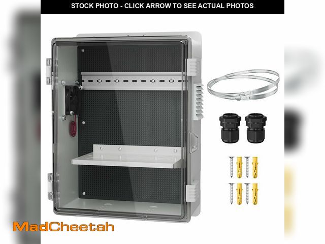 Lot 74-14210111 - Joinfworld Outdoor Electrical Box Vented Outdoor Enclosure Box Nema Din Rail with Waterproof Clear E...