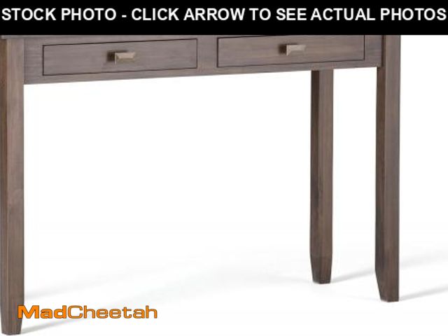 Lot 74-12449102 - SIMPLIHOME Artisan Console Table - 46 Inch Wide Solid Wood Sofa Table in Natural Aged Brown, Transit...