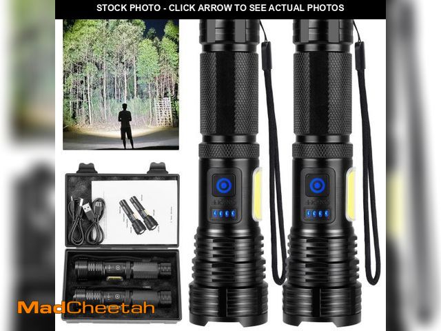 Lot 74-11552648 - LED Rechargeable Flashlights 990000 High Lumens, Super Bright Flashlight High Power Flash Light with...