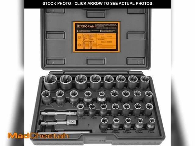Lot 74-13955468 - Upgrade Bolt Extractor Kit, 32 Piece Stripped Bolt Extractor Socket Set, Rounded Bolt Remover, Lug N...