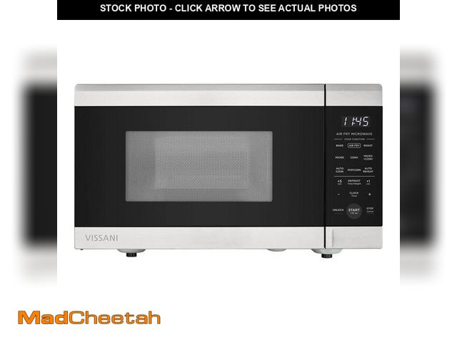 Lot 74-14193323 - Vissani 0.9 cu. ft. 900-Watt Countertop Microwave Oven in Stainless Steel with Convection and Air Fr...