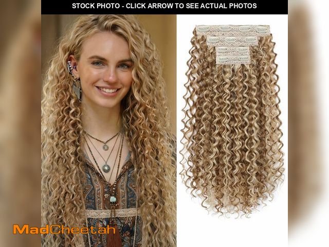 Lot 74-14212923 - REECHO Curly Hair Extensions - 4PCS 20 inch Curly Clip In Hair Extensions 3B 3C 4A Coily Clip Ins Fu...