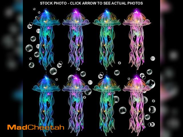 Lot 74-12327794 - Jellyfish Decor, 8 Pcs Hanging Jellyfish Lanterns, Colorful Glitter Jelly Fish Decoration for Under ...