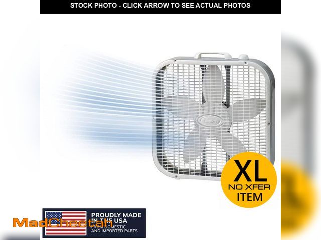 Lot 74-14223119 - Lasko 20 in. 3 Speed Air Circulating Box Fan for Home in White with Save Smart Technology, 1820 CFM ...