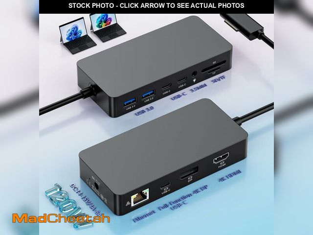 Lot 74-12714785 - Microsoft Surface Dock Triple Displays 4K@60Hz HDMI+ USB C + DP with 120W Power Adapter,Surface Pro ...