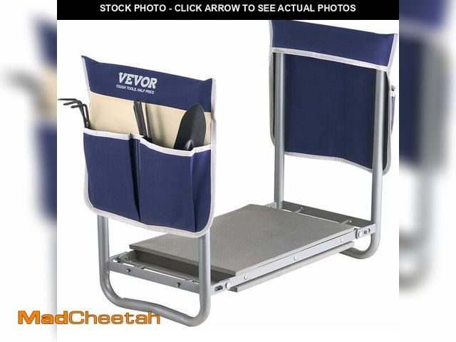 Lot 74-12633432 - VEVOR Garden Kneeler and Seat Heavy Duty, Portable Garden Stool with 11'' EVA Kneeling Pad and 2 Too...