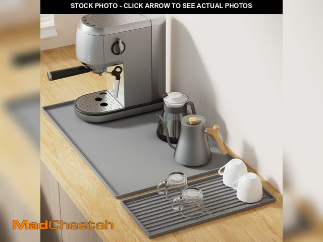Lot 74-13960890 - Golener Silicone Coffee Mat Set - 24" x 16" Coffee Bar Mat for Countertop, Kitchen Station Pad Acces...