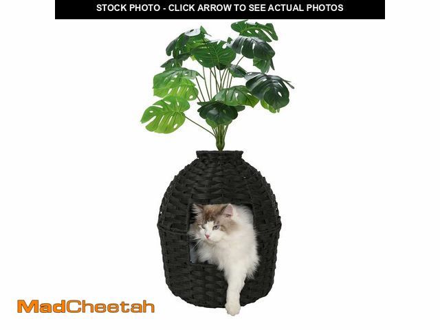 Lot 74-12864414 - Petsome Cat Litter Box Enclosure with Fake Plant, Plant Litter Box for Large Cat, Handwoven Rattan c...