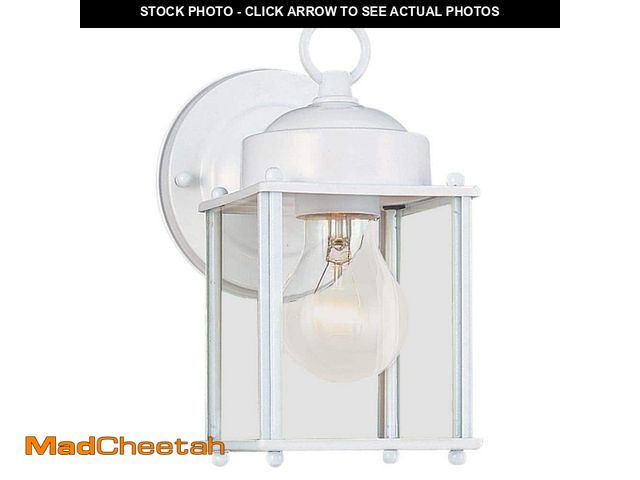 Lot 74-14363291 - Generation Lighting New Castle 1-Light White Outdoor 8.25 in. Wall Lantern Sconce - UNUSED