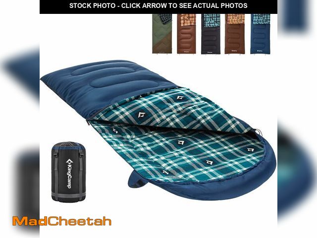 Lot 74-13788203 - KingCamp Sleeping Bag for Adults, Cold Weather &amp; Warm XL Big and Tall Flannel Sleeping Bags with...