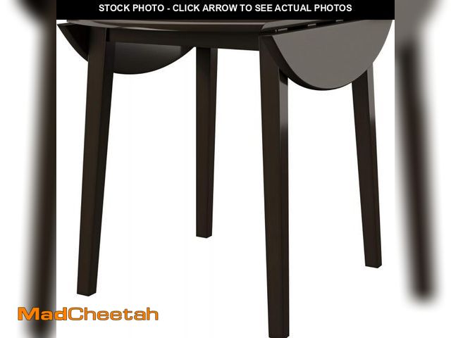 Lot 74-12400112 - Signature Design by Ashley Hammis Round Dining Room Drop Leaf Table, Dark Brown - UNUSED